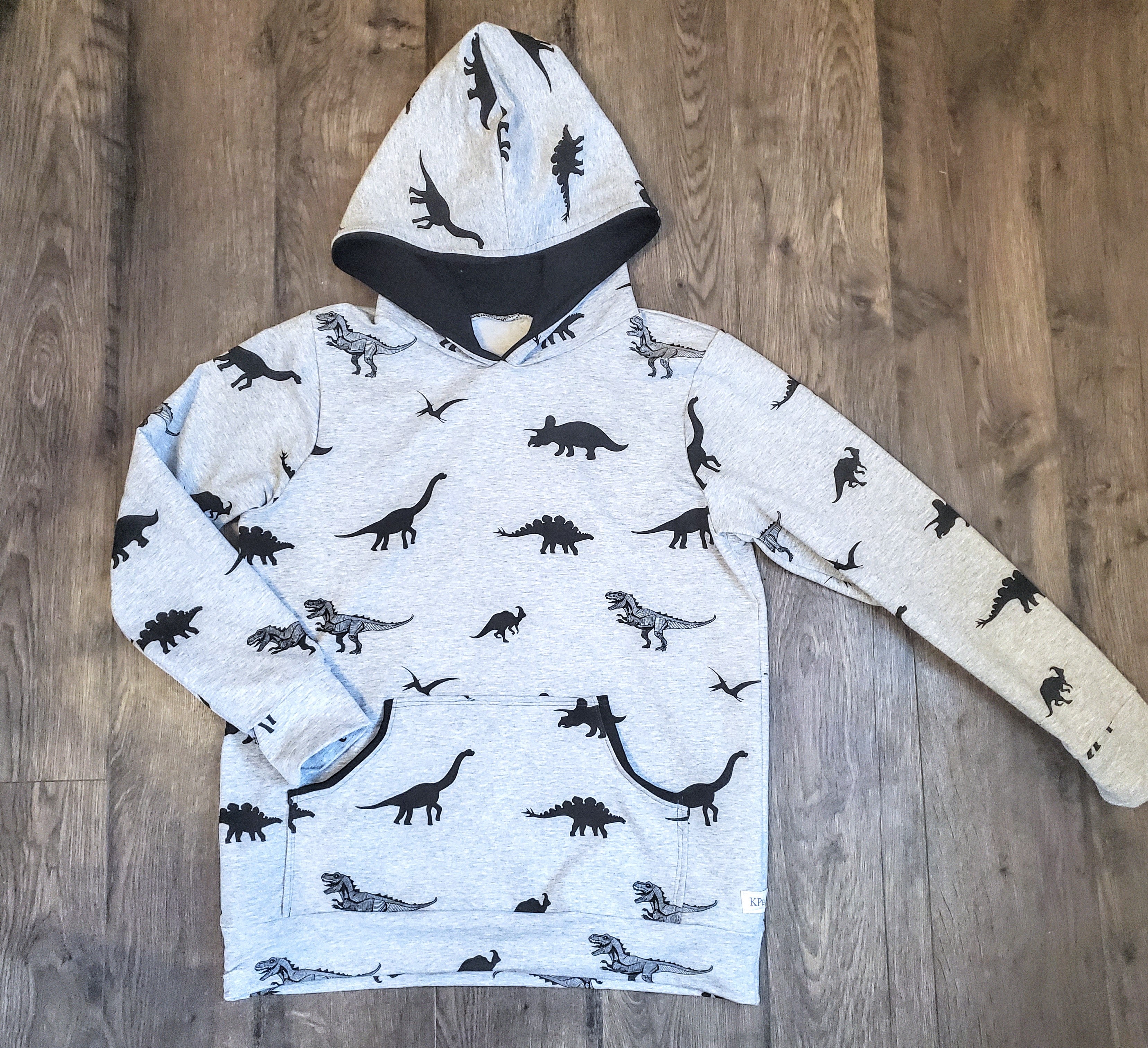 Prehistoric Grey French Terry Hoodie