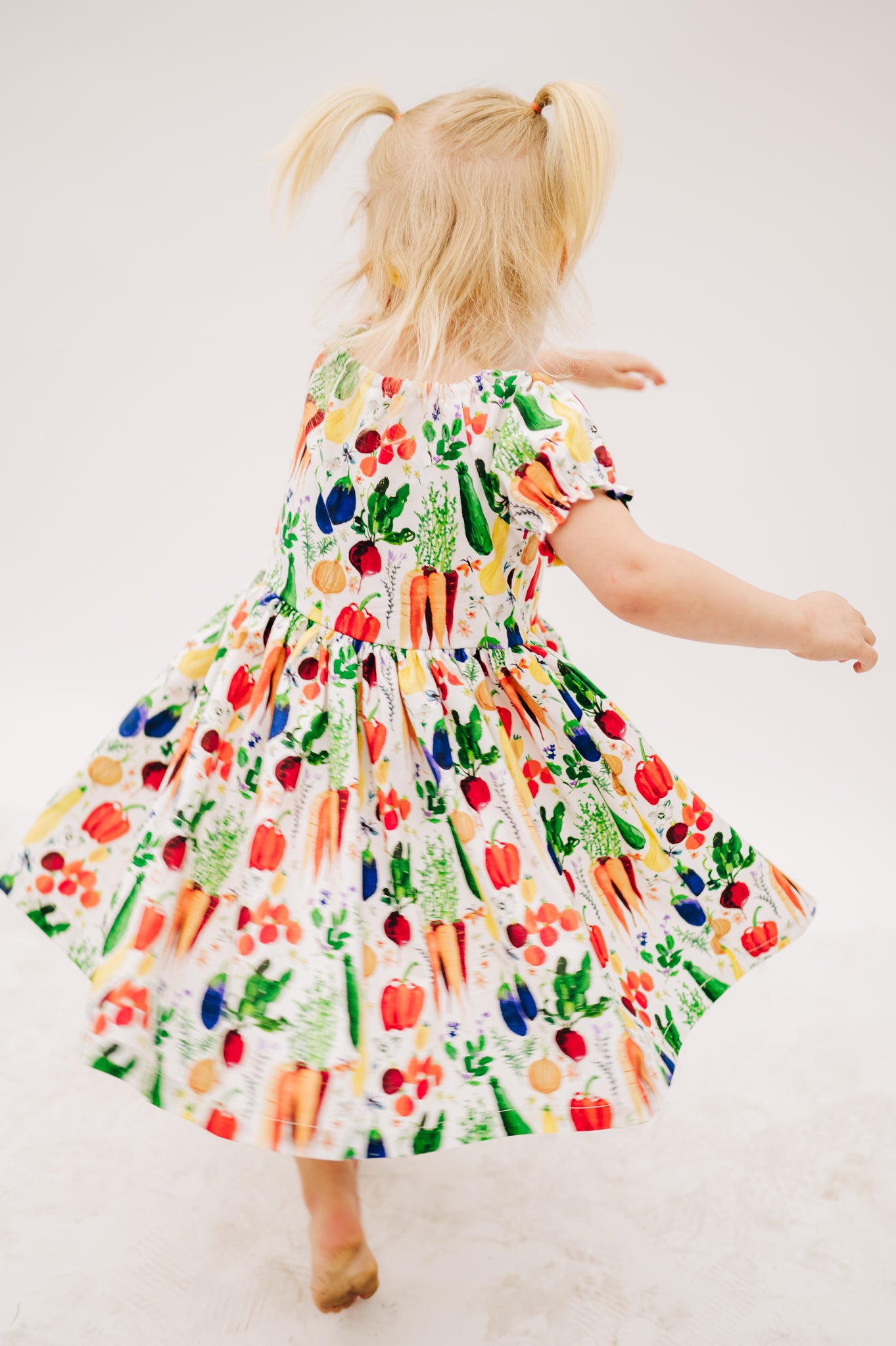 Hungry Caterpillar Peasant Puff Sleeved Twirl dress (ships in 2 weeks)