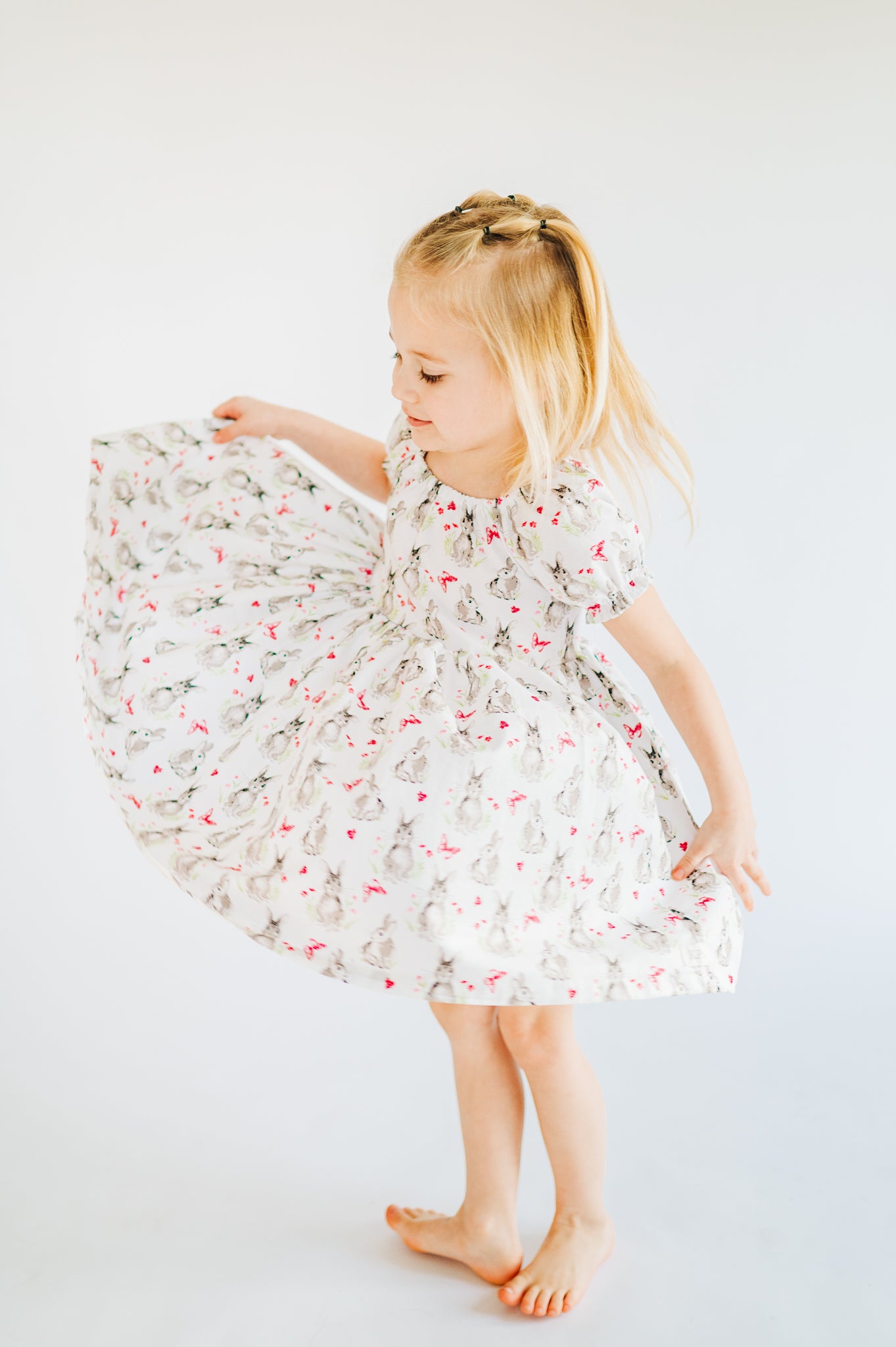 Hippity Hop Peasant Puff Sleeved Twirl dress (ships in 2 weeks)