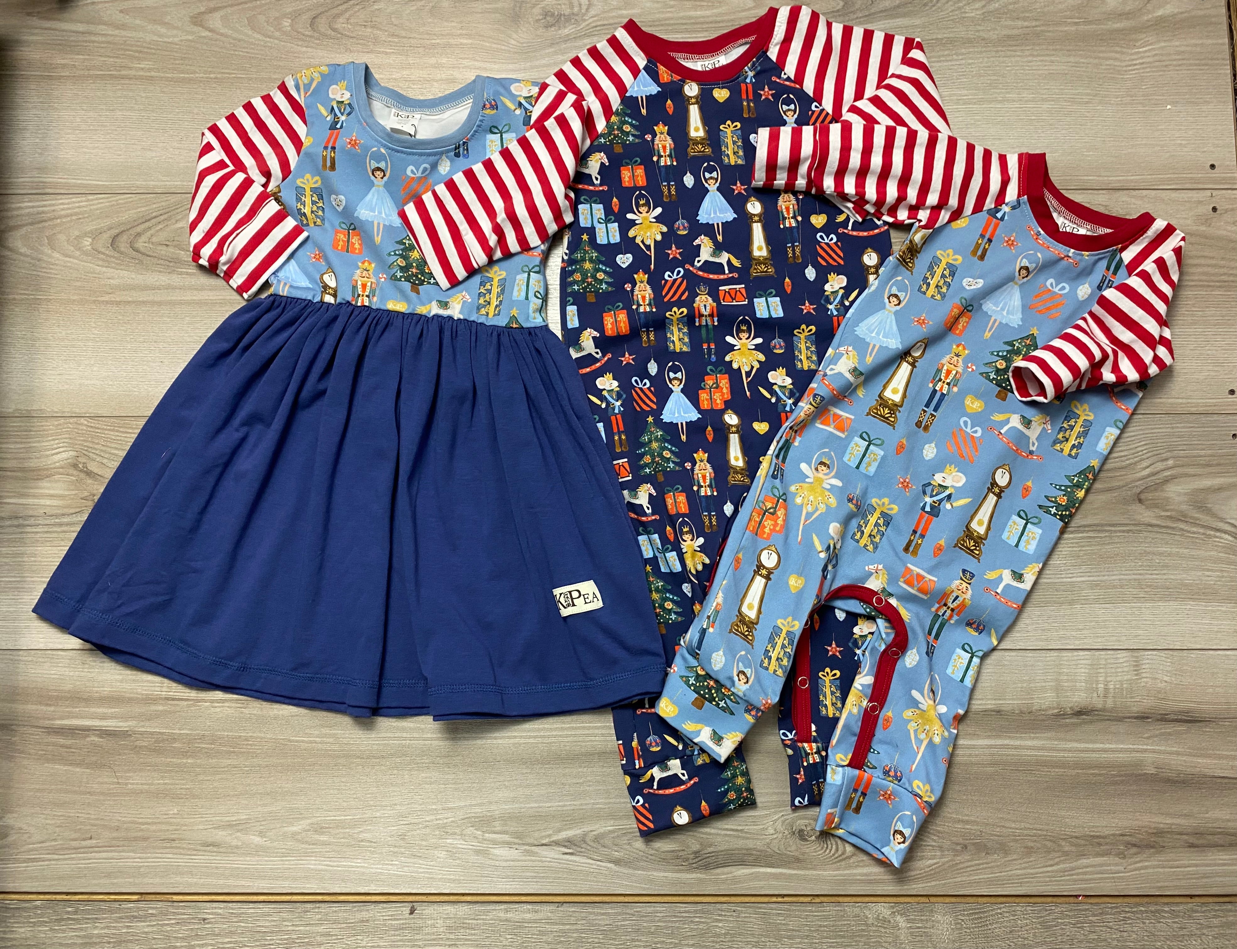 Baby Blue Nutcracker Romper Ships in 2 weeks