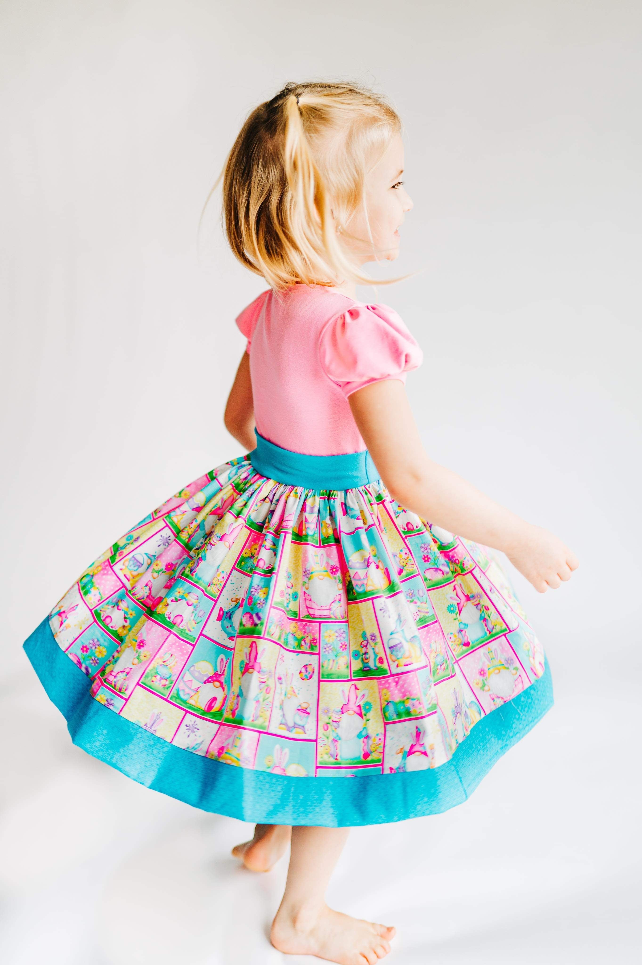 Gnome For Easter Twirl dress (ships in 2 weeks)