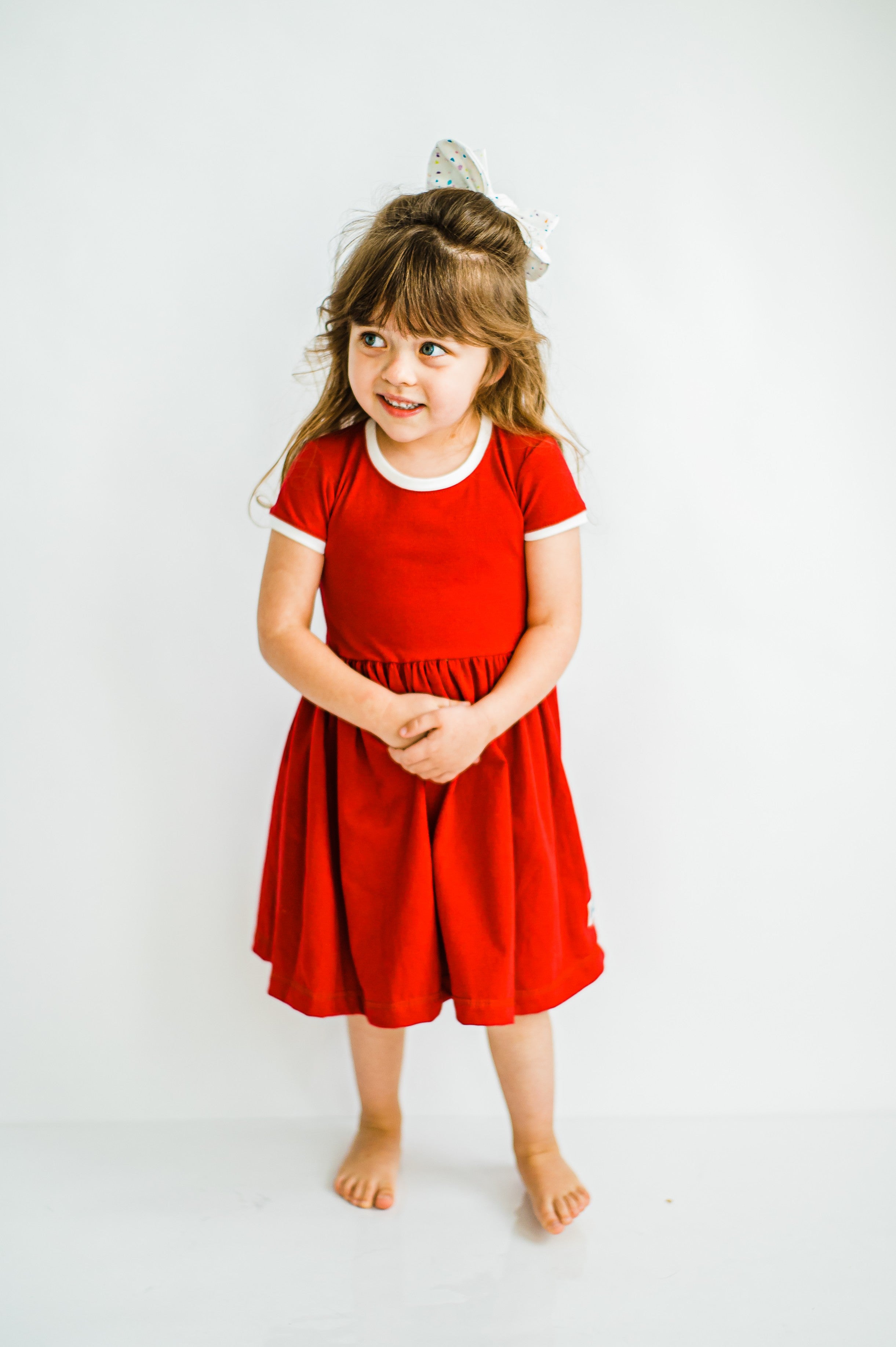 Ruby Red Cap Lap Dress (SHIPS IN 2 WEEKS)