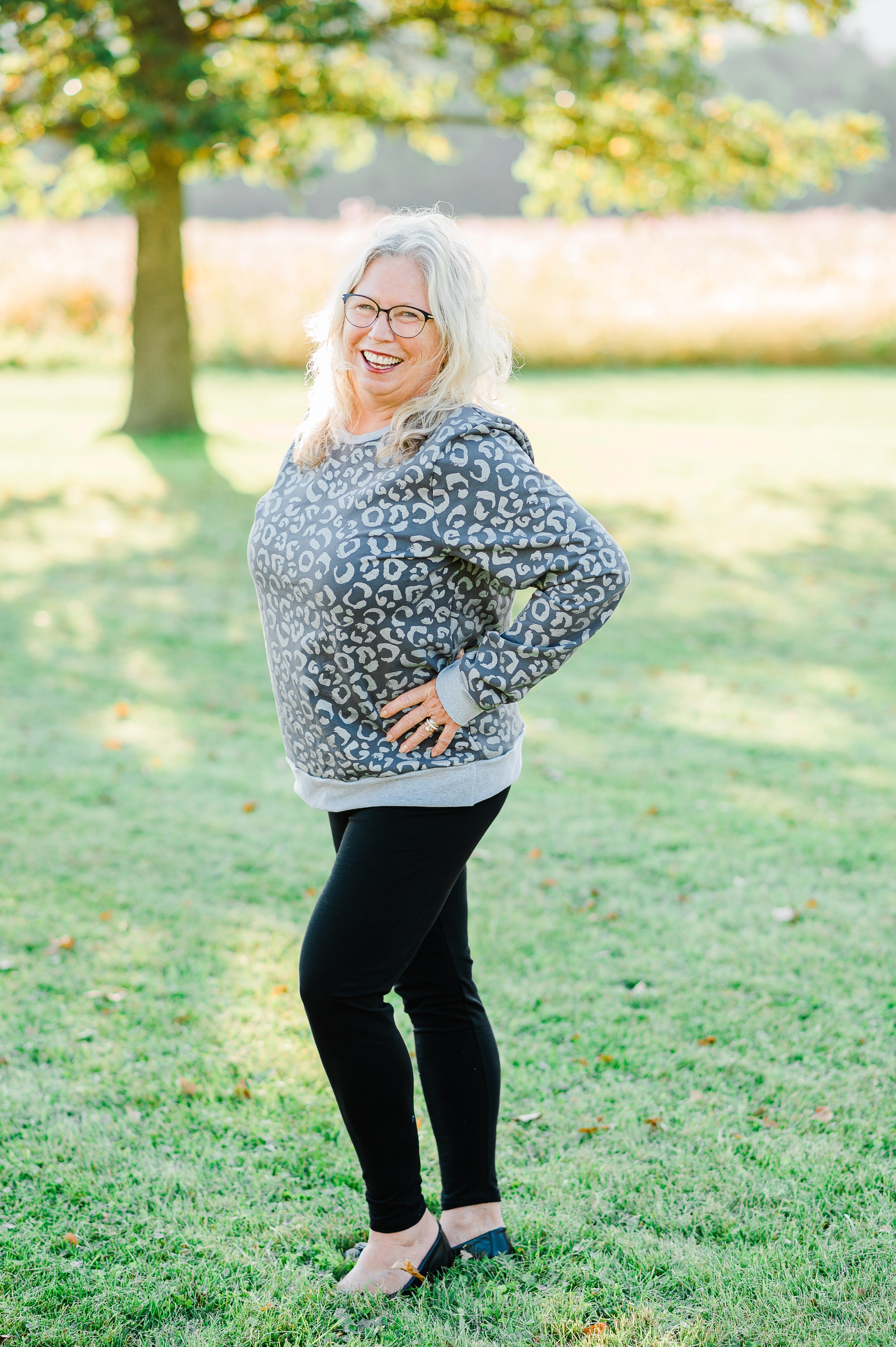 Snowy Leopard Crewneck Sweatshirt